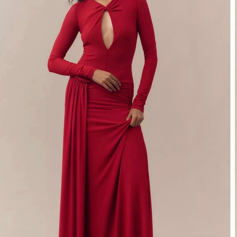 Long red dress From Anthropologie